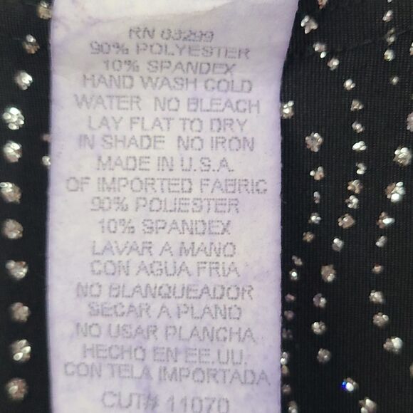 Vintage 90s Y2K Jump Black/Silver Metallic Glitter Sleeveless Formal Party Dress - Picture 7 of 8